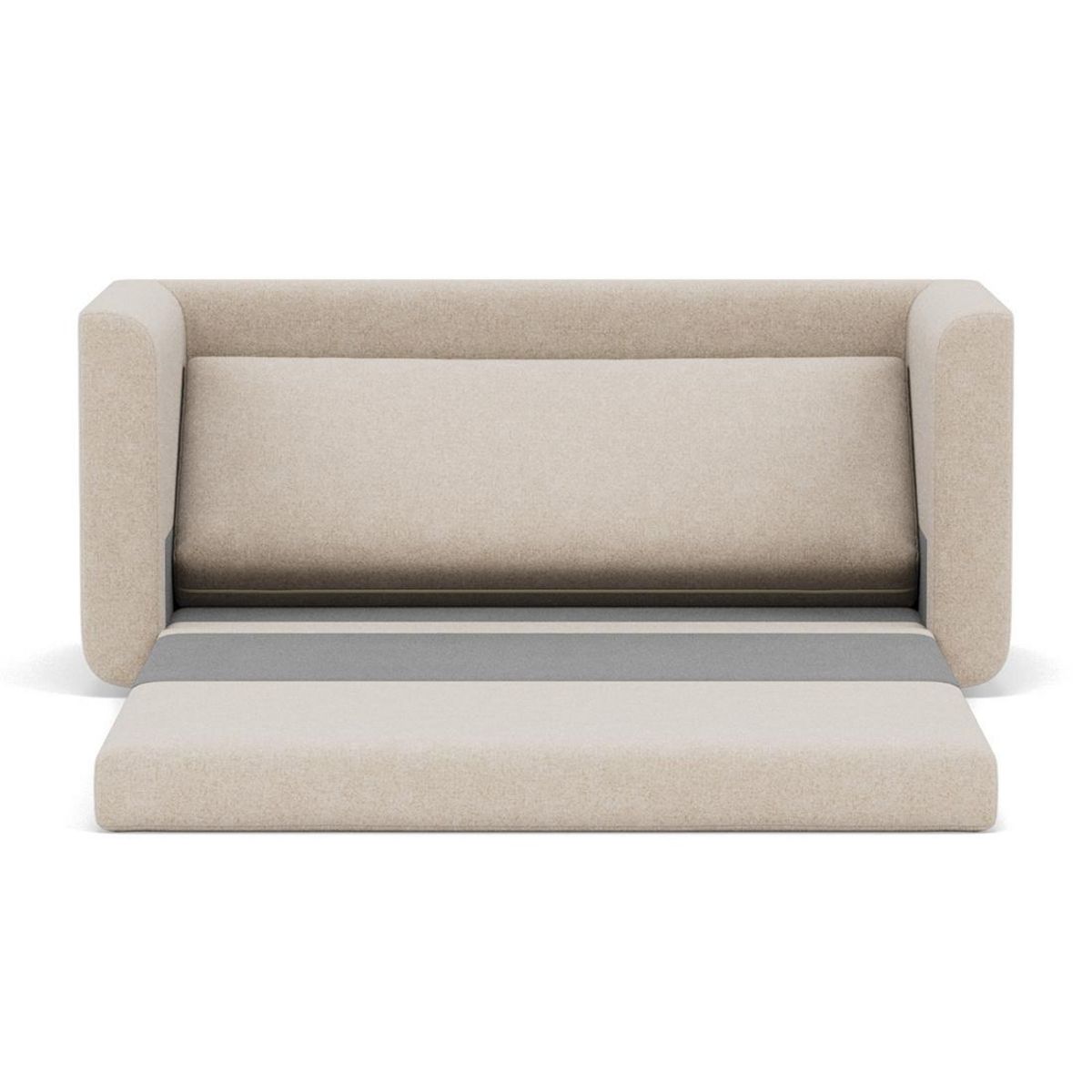 BEST MOBILIER Isana - canapé 2 places convertible déplimousse avec accoudoirs incurvés en tissu