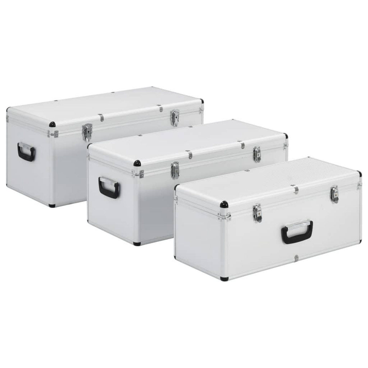 VIDAXL Boîtes de rangement 3 pcs Argente Aluminium