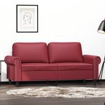 VIDAXL Canape a 2 places Rouge bordeaux 140 cm Similicuir