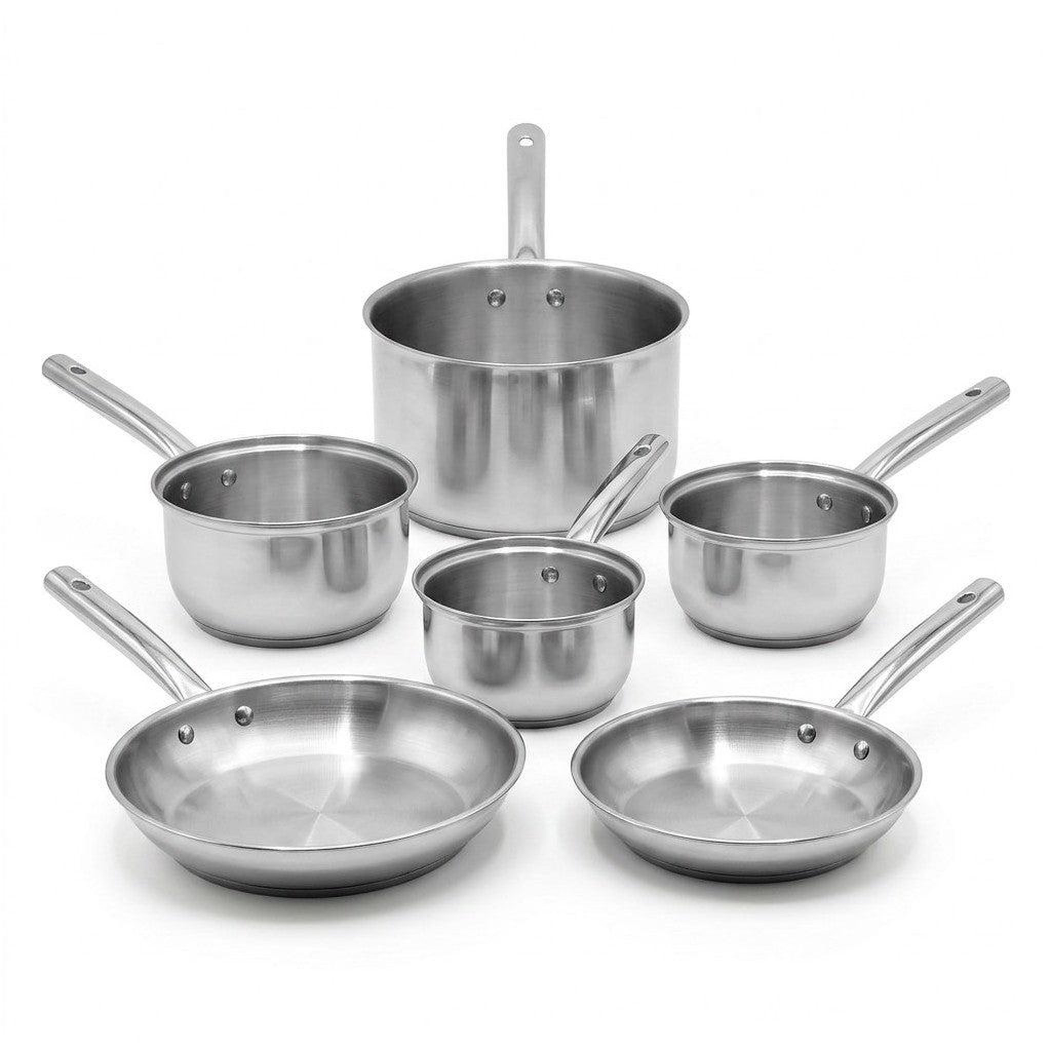 Fackelmann Lot de 4 casseroles 16/18/20/22 cm et 2 poêles en inox 24/28 cm fackelmann rhona