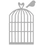 Rayher Pochoir à découper: Cage p. oiseau, 1,4x1,9cm + 7,6x4,5cm, 2 pces