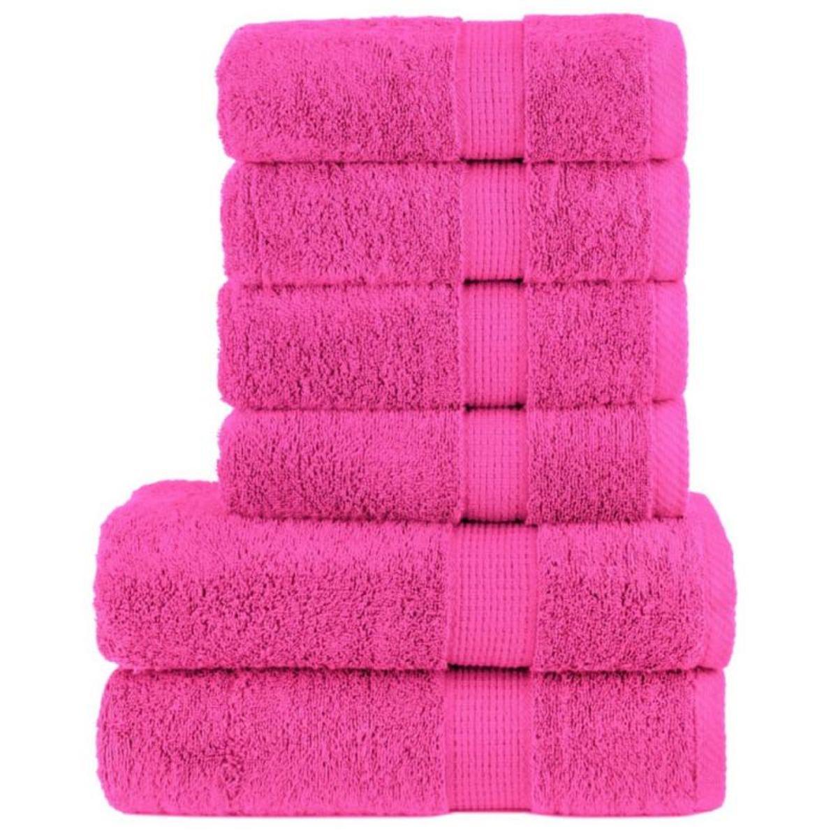 VIDAXL Ensemble de serviettes de qualité supérieure SOLUND 6 pcs rose