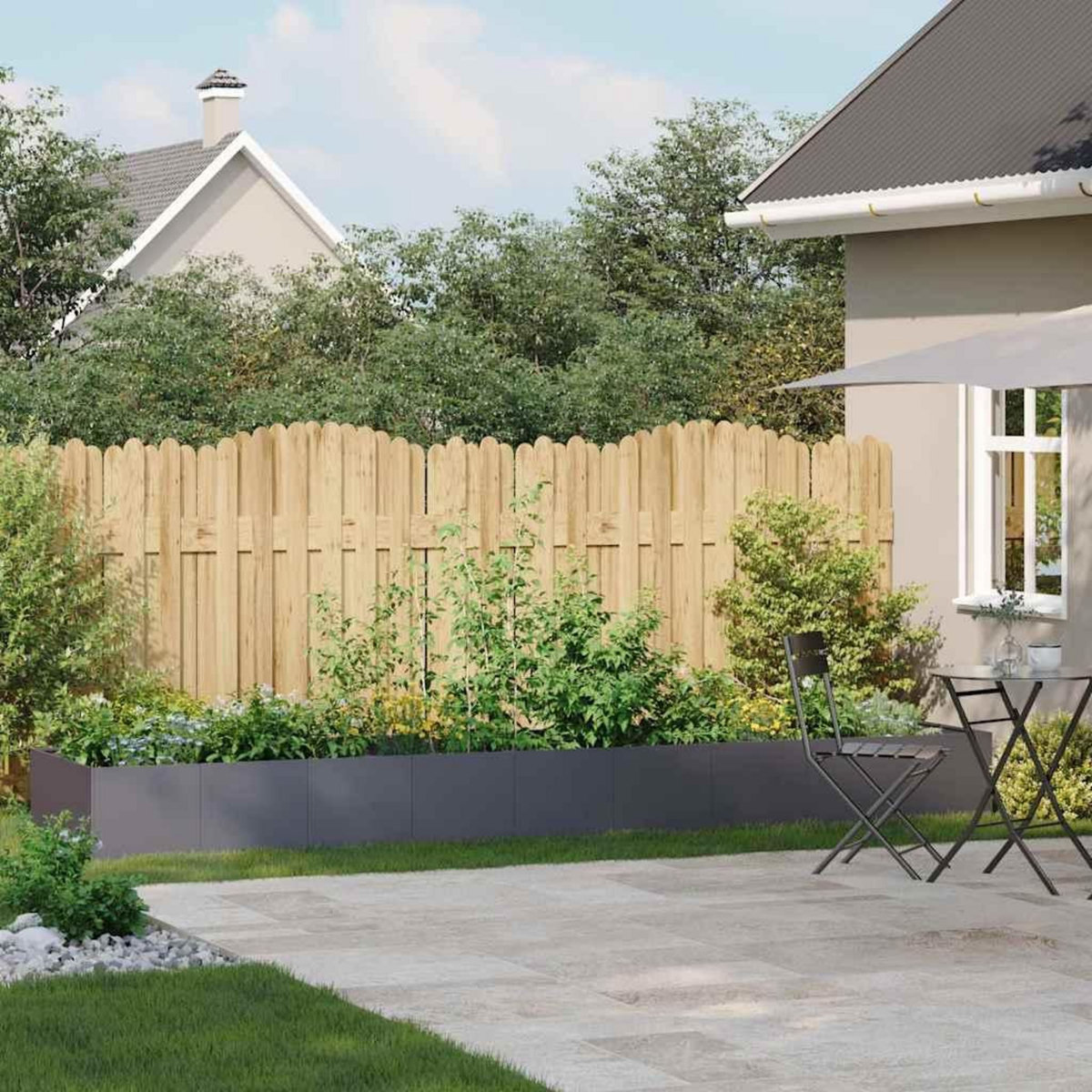 VIDAXL Jardiniere anthracite 360x80x40 cm acier