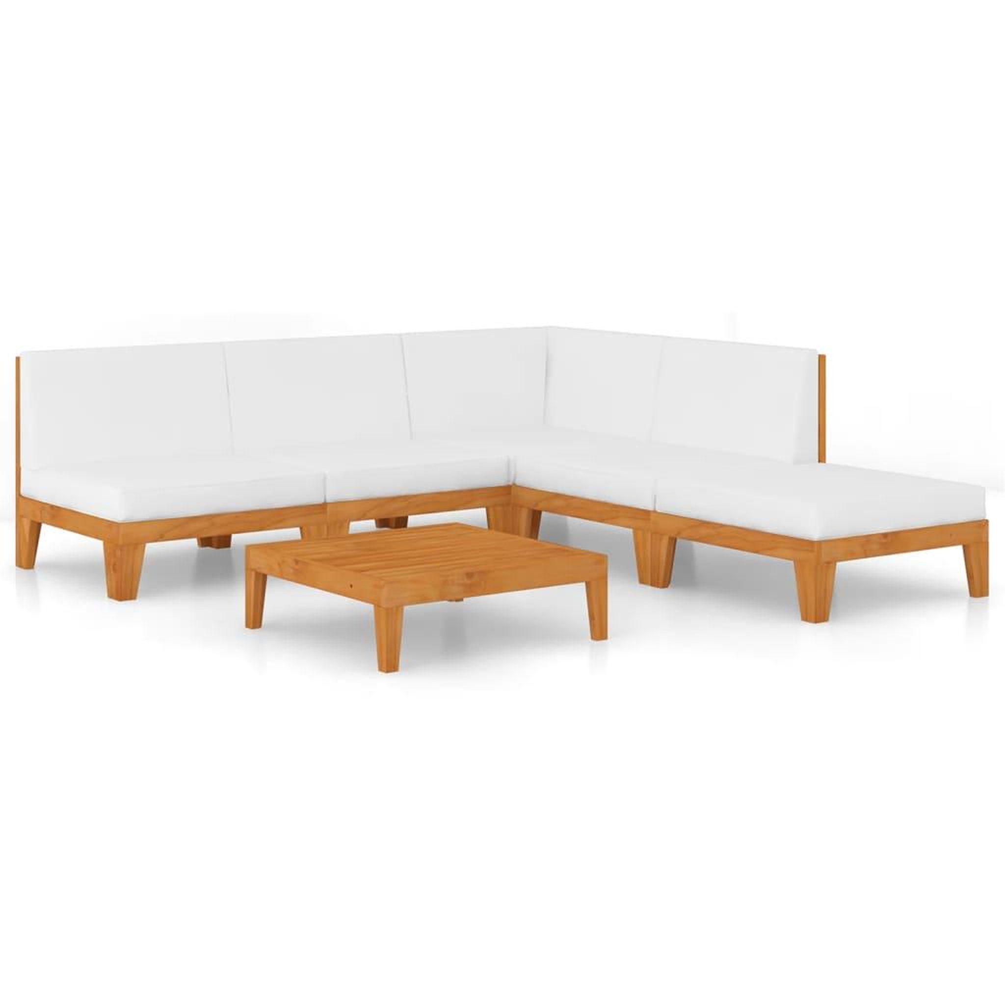 Voir la diapositive 2 : VIDAXL Salon de jardin 6 pcs avec coussins Bois d'acacia solide