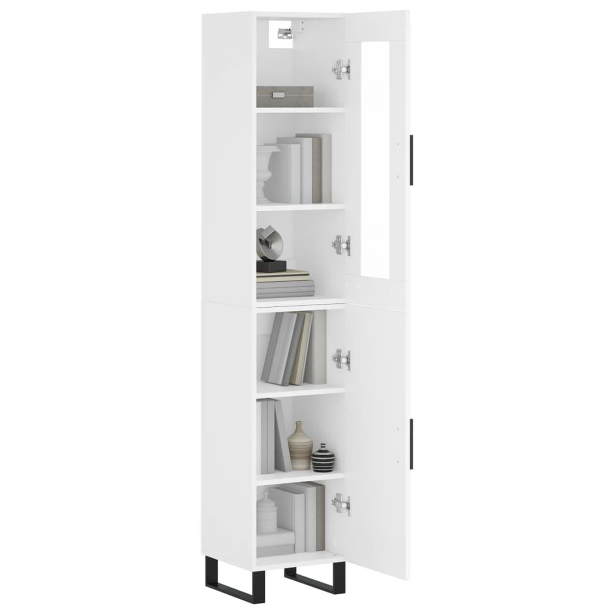 Voir la diapositive 3 : VIDAXL Buffet haut Blanc 34,5x34x180 cm Bois d'ingenierie