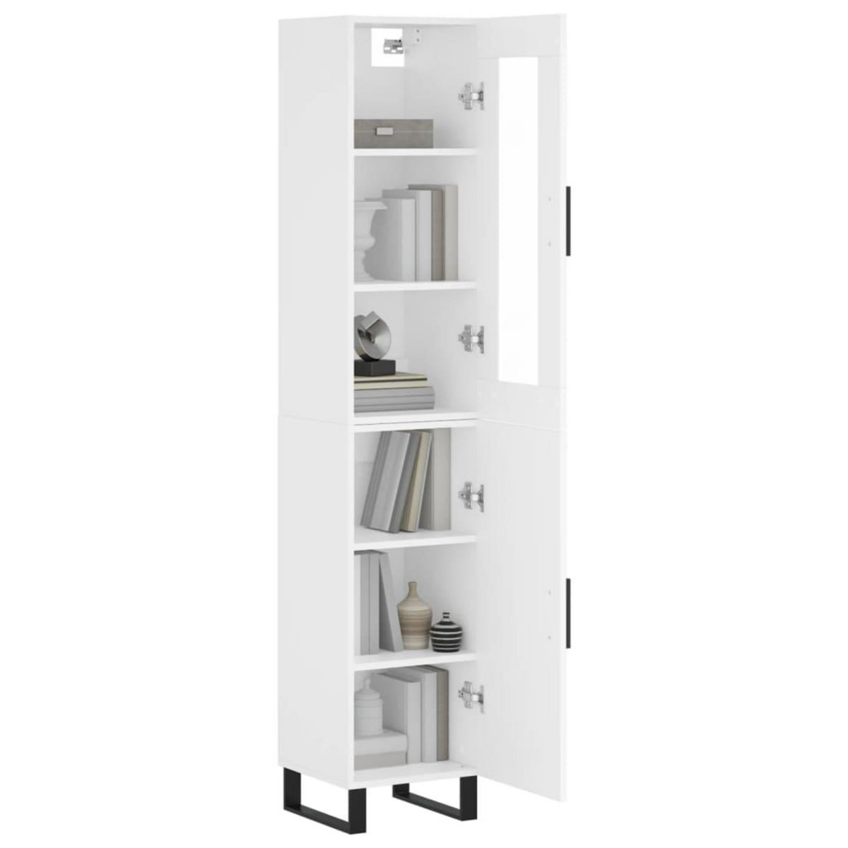 VIDAXL Buffet haut Blanc 34,5x34x180 cm Bois d'ingenierie