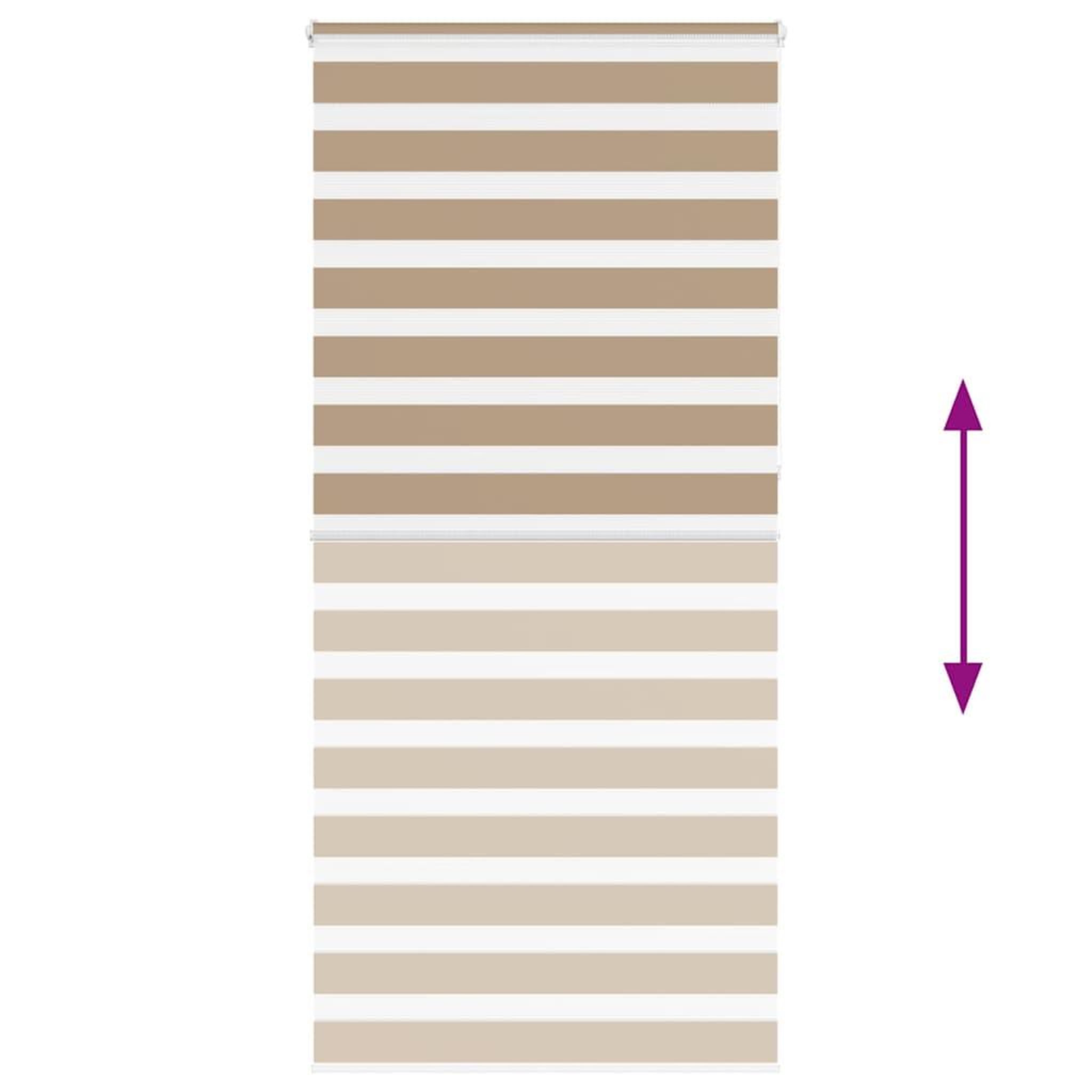 Voir la diapositive 5 : VIDAXL Store zebre marron sable largeur du tissu 95,9 cm polyester
