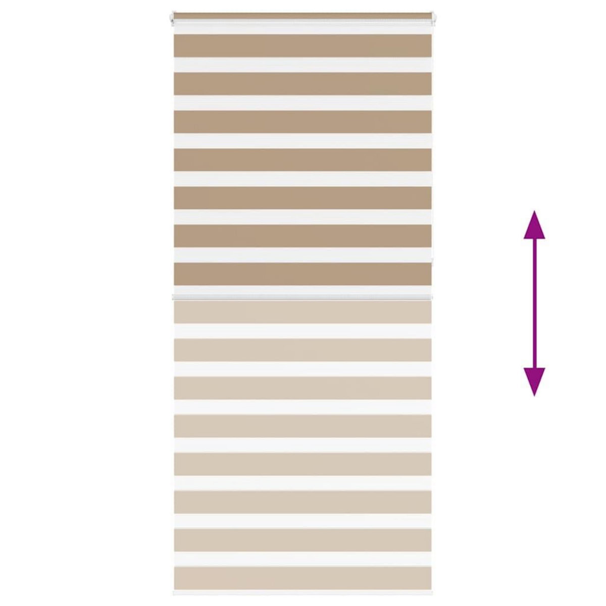 VIDAXL Store zebre marron sable largeur du tissu 95,9 cm polyester