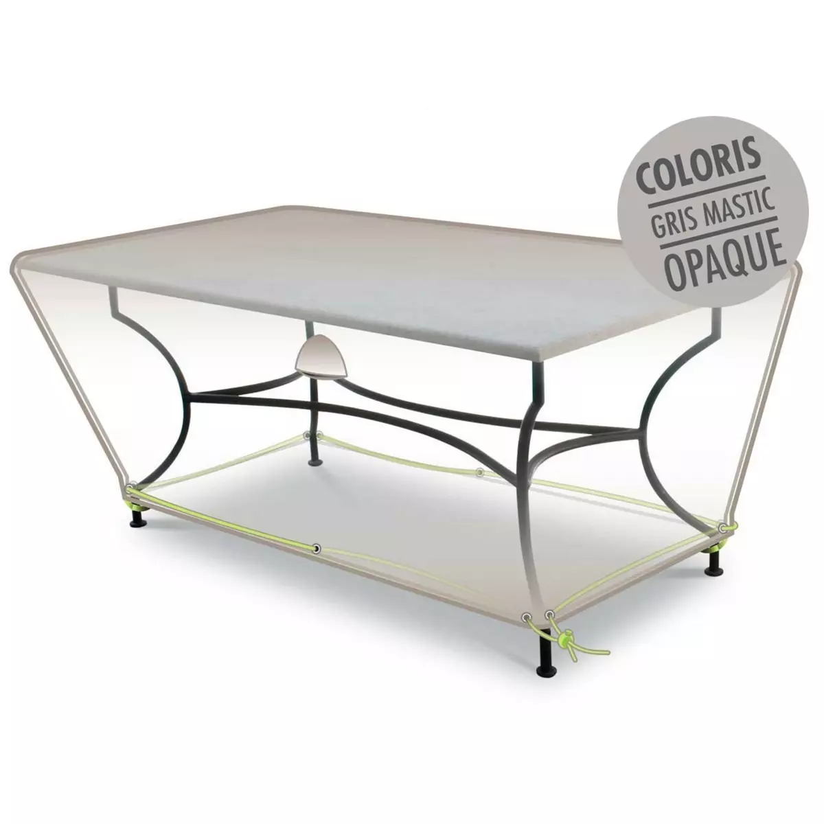 Jardiline Housse de protection Cover Line pour table rectangulaire 6-8 personnes - 210 x 100 x 50 cm