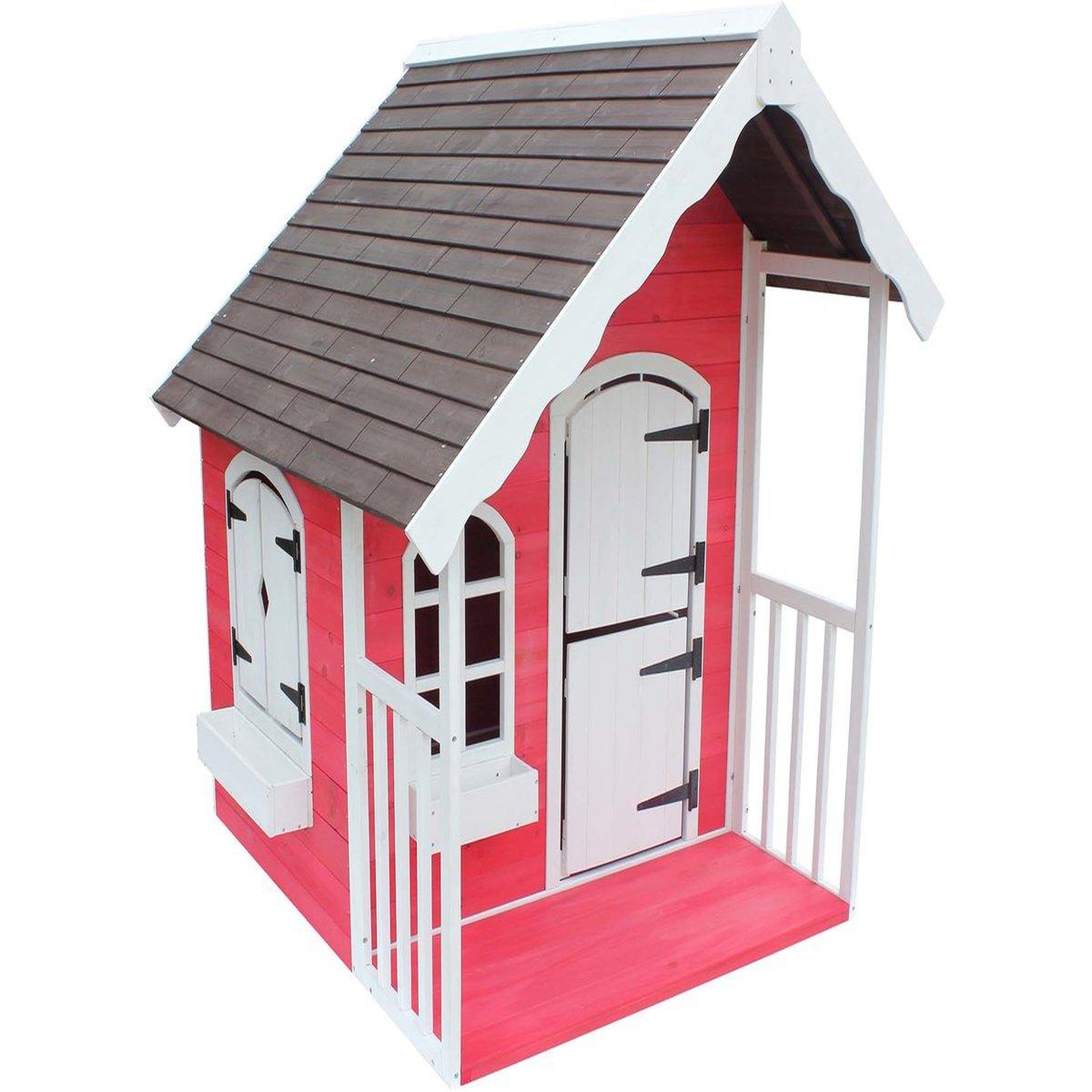 Voir la diapositive 1 : Habitat et Jardin Maisonnette  Ben  - 122.5 x 130 x 140 cm - Rouge/Blanc