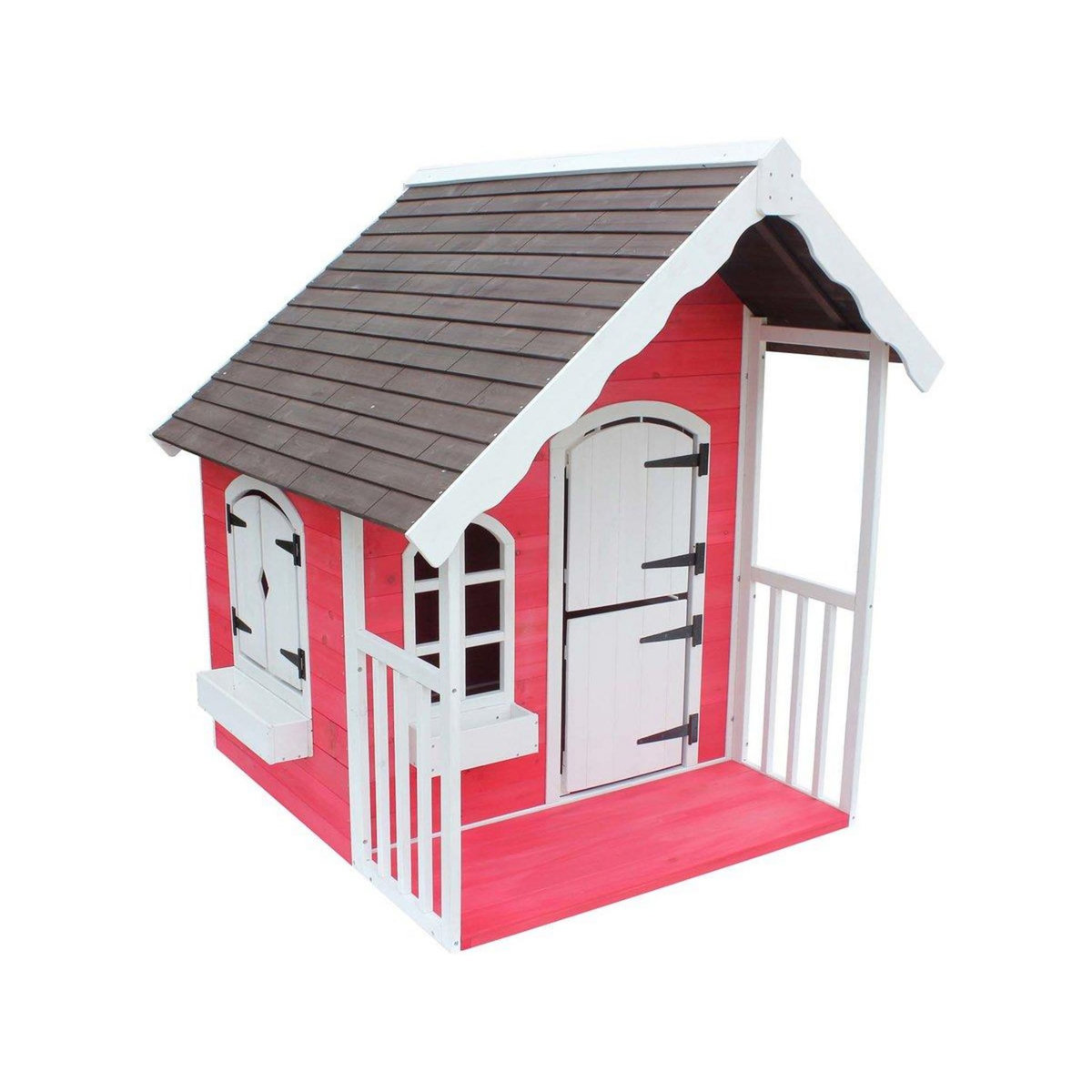 Habitat et Jardin Maisonnette  Ben  - 122.5 x 130 x 140 cm - Rouge/Blanc