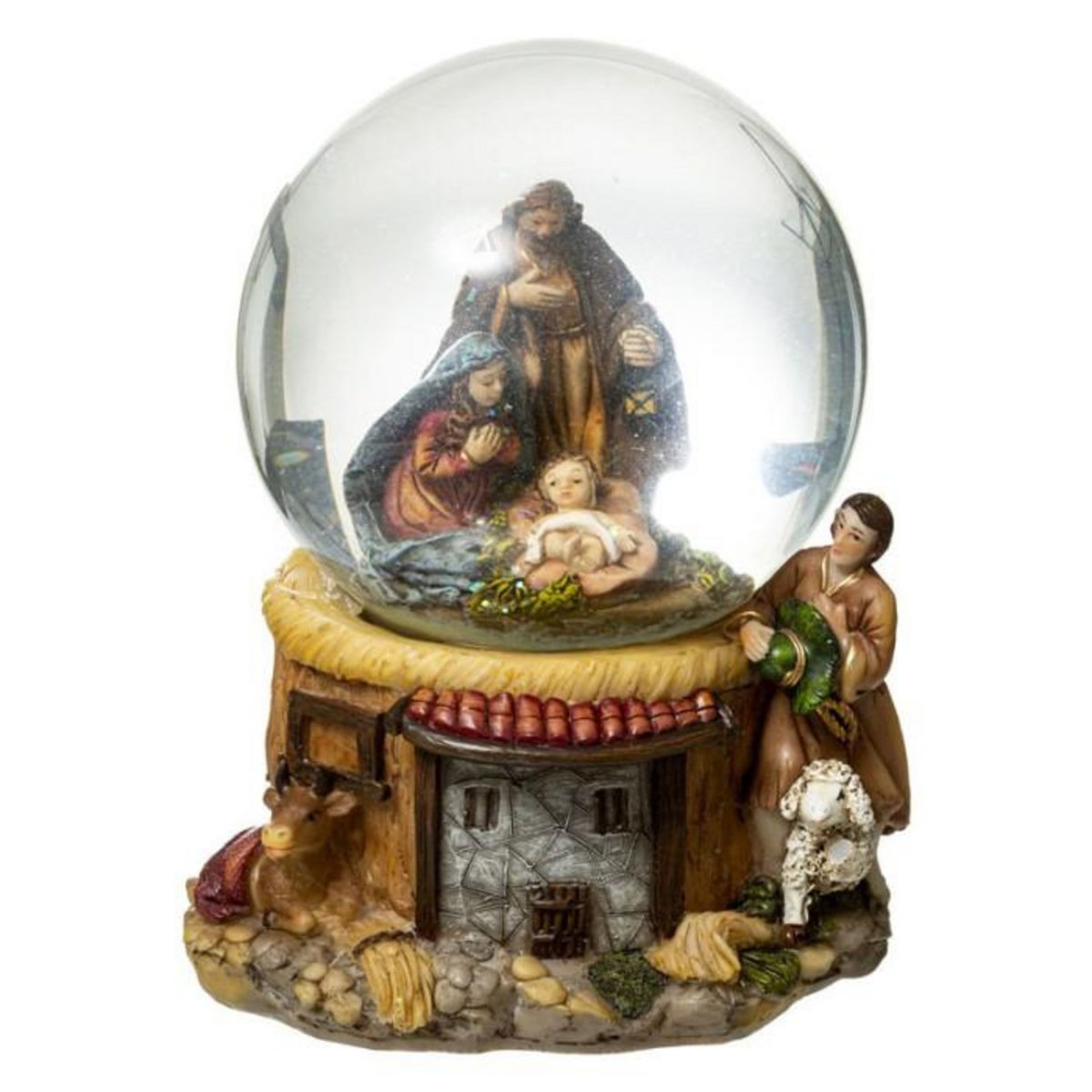 FEERIC LIGHT & CHRISTMAS Décoration Crèche  Boule à Neige  18cm Multicolore