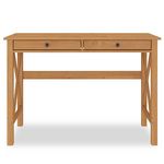 IDIMEX Bureau ADRIAN L 110 cm 2 tiroirs en bois massif. Coloris disponibles : Marron