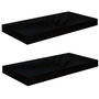 Voir la diapositive 2 : VIDAXL Etagere murale flottante 2 pcs Noir brillant 50x23x3,8 cm MDF