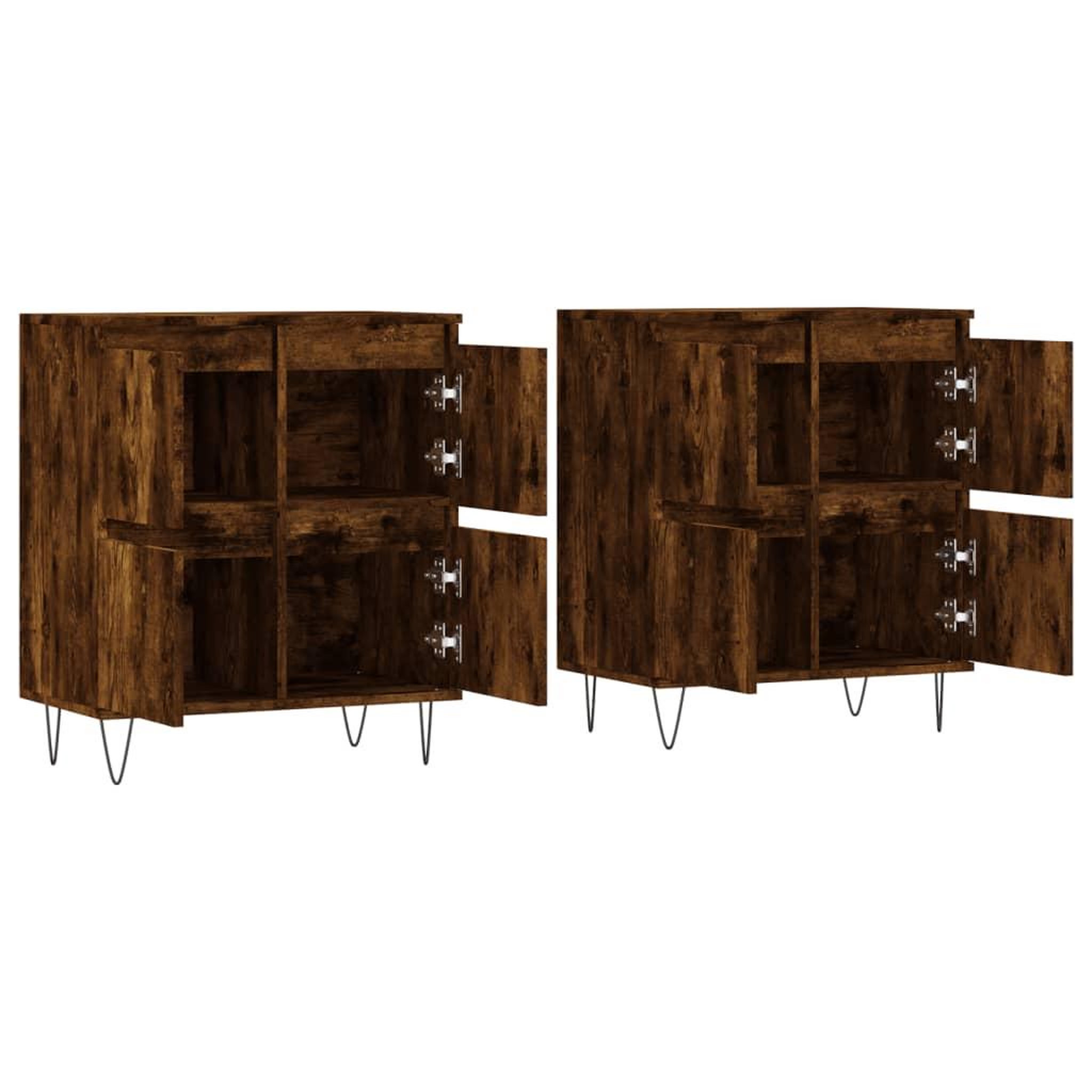 Voir la diapositive 4 : VIDAXL Buffets 2 pcs chene fume bois d'ingenierie