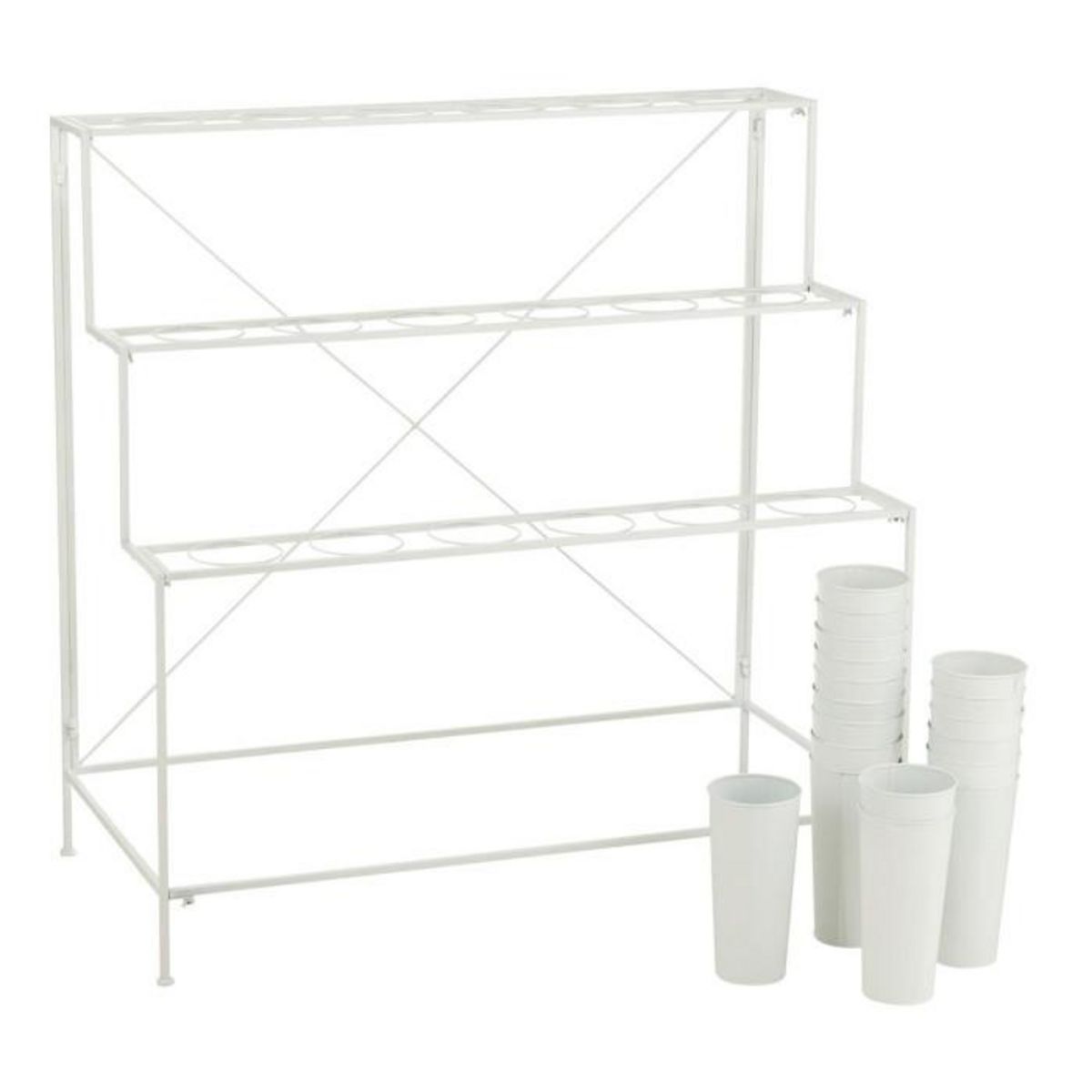 Paris Prix Présentoir à Fleurs 18 Pièces  Clarence  95cm Blanc