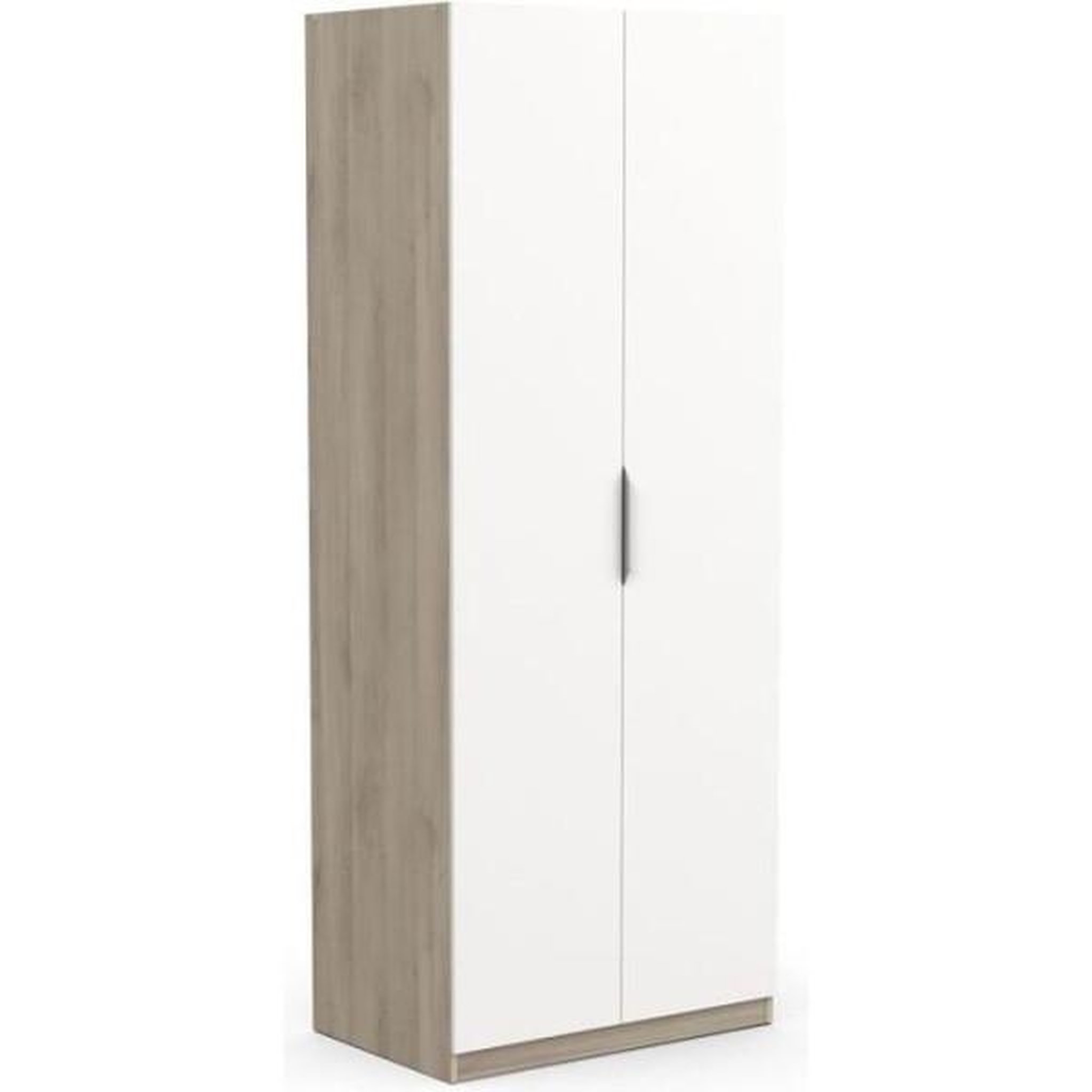 Voir la diapositive 1 : Demeyere Armoire GHOST - Décor chene kronberg et blanc mat - 2 Portes - L.79,4 x P.51,1 x H. 203 cm - DEMEYERE