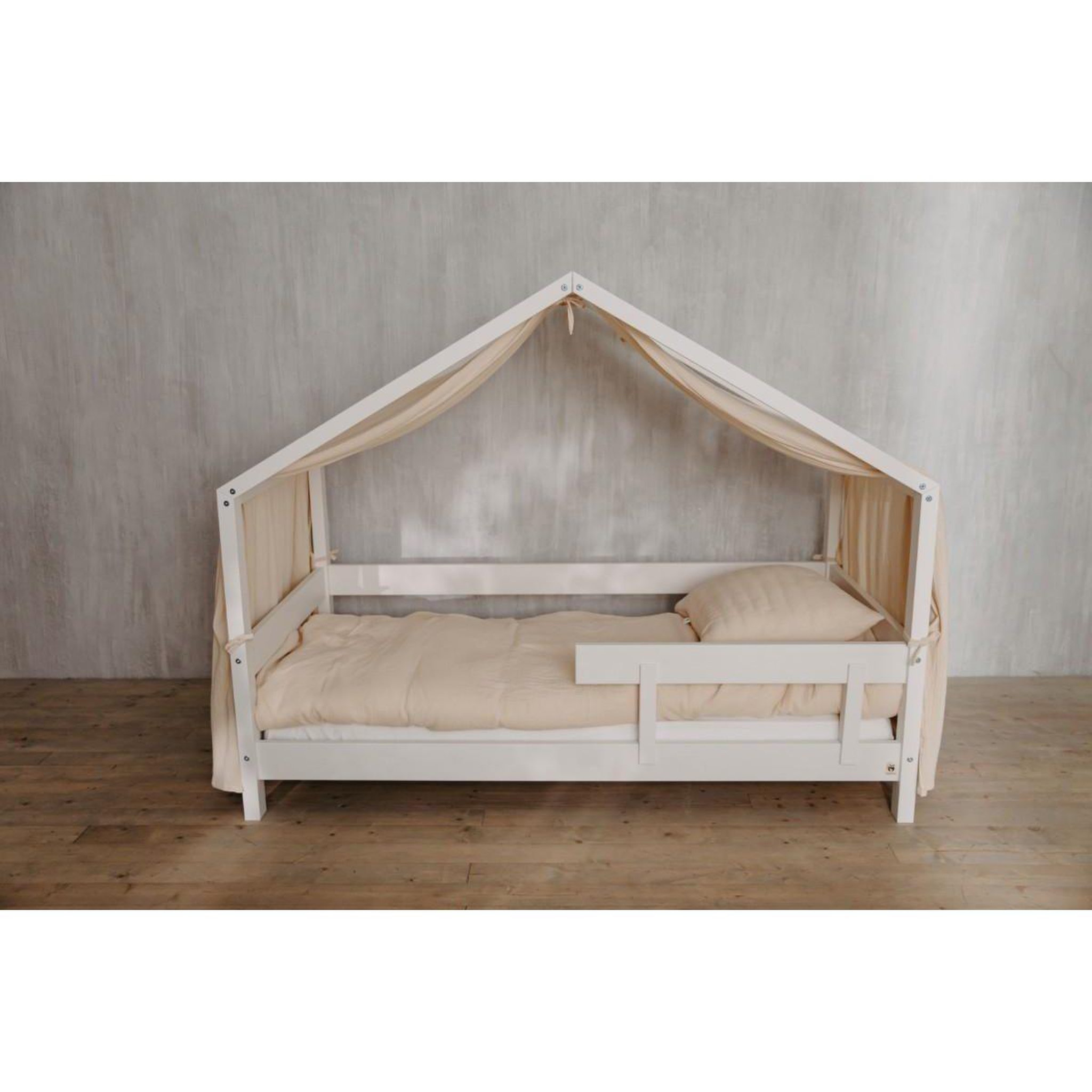 Voir la diapositive 5 : YAPPY KIDS YappyMuslin - Rideaux pour lit YappyHytte 75x360 cm - Beige
