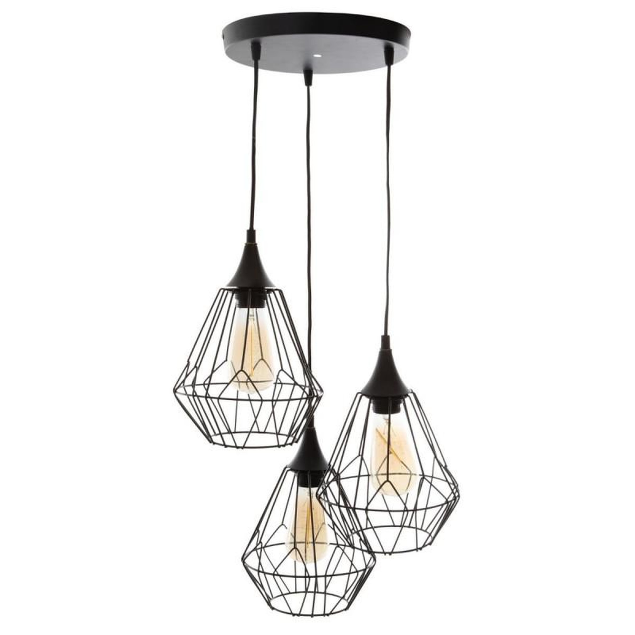Voir la diapositive 2 : ATMOSPHERA Suspension en métal filaire x 3  kaore  atmosphera - noir -