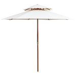 VIDAXL Parasol a deux etages avec poteau en bois blanc creme