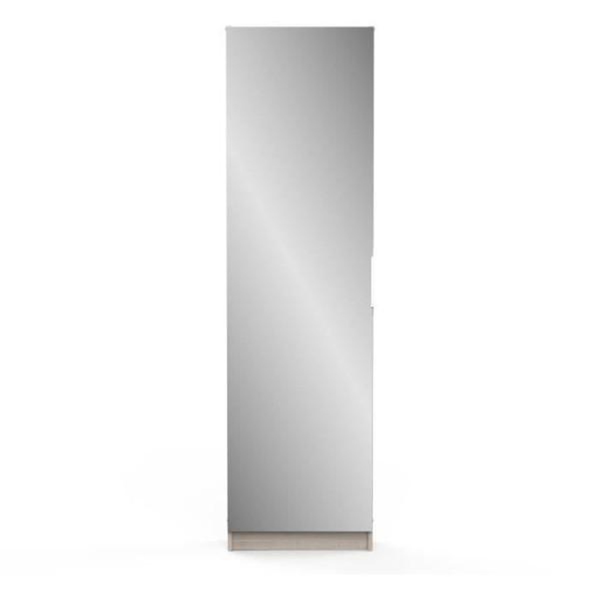 Voir la diapositive 6 : Demeyere Armoire a chaussures ZAPATERO - 12 Paires - Décor Chene et Noir - 1 porte avec miroir - L50 x P18 x H200 cm - CBA MEUBLES