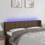 VIDAXL Tete de lit a LED Marron fonce 147x16x78/88 cm Tissu