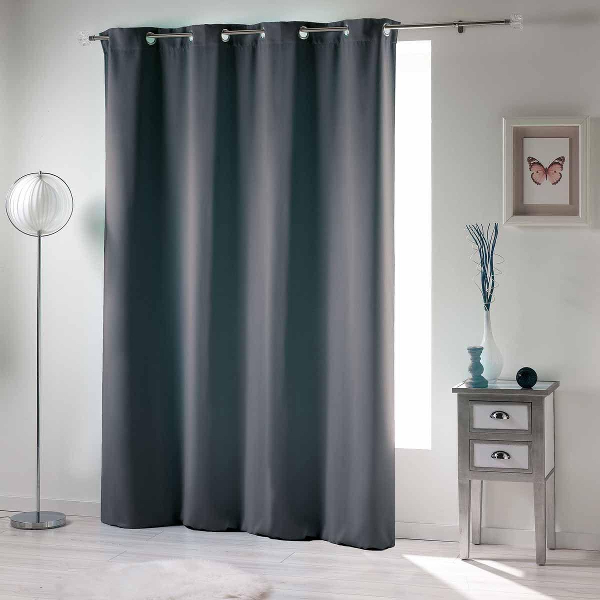 Douceur d'Intérieur Rideau occultant  occult  135x280cm anthracite