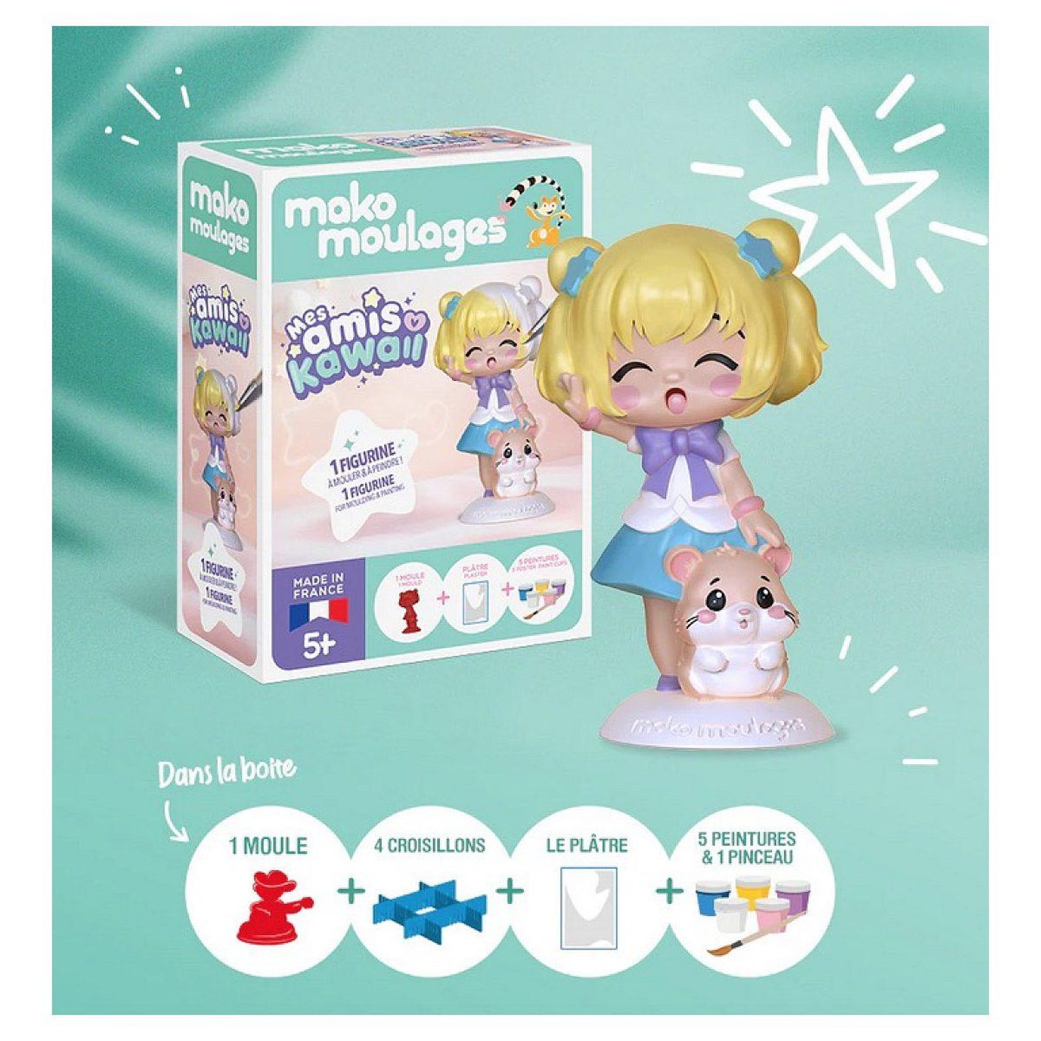 Voir la diapositive 3 : Mako Creations Mako moulages - la fillette et son hamster