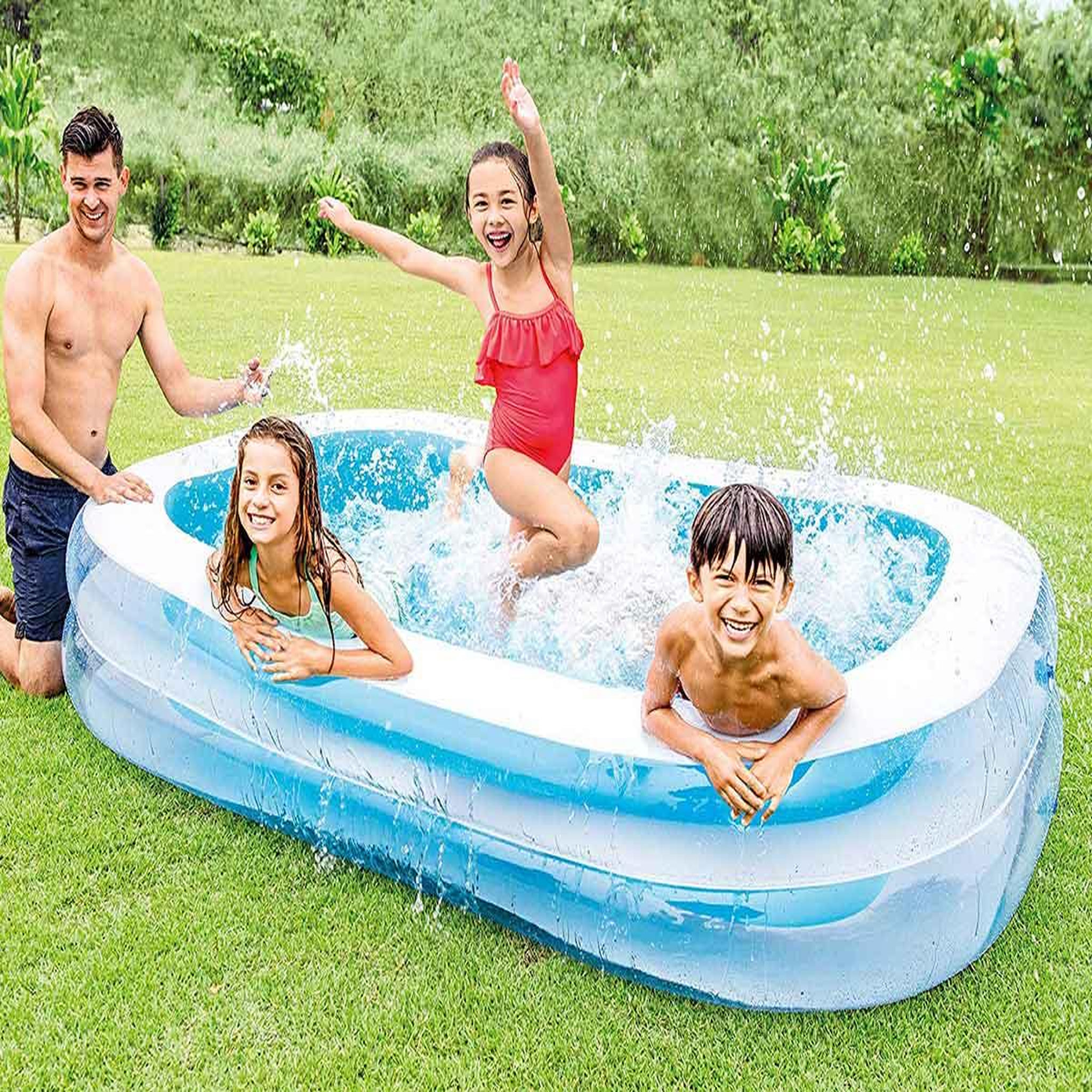 Voir la diapositive 1 : INTEX Piscine gonflable rectangulaire Family - Intex