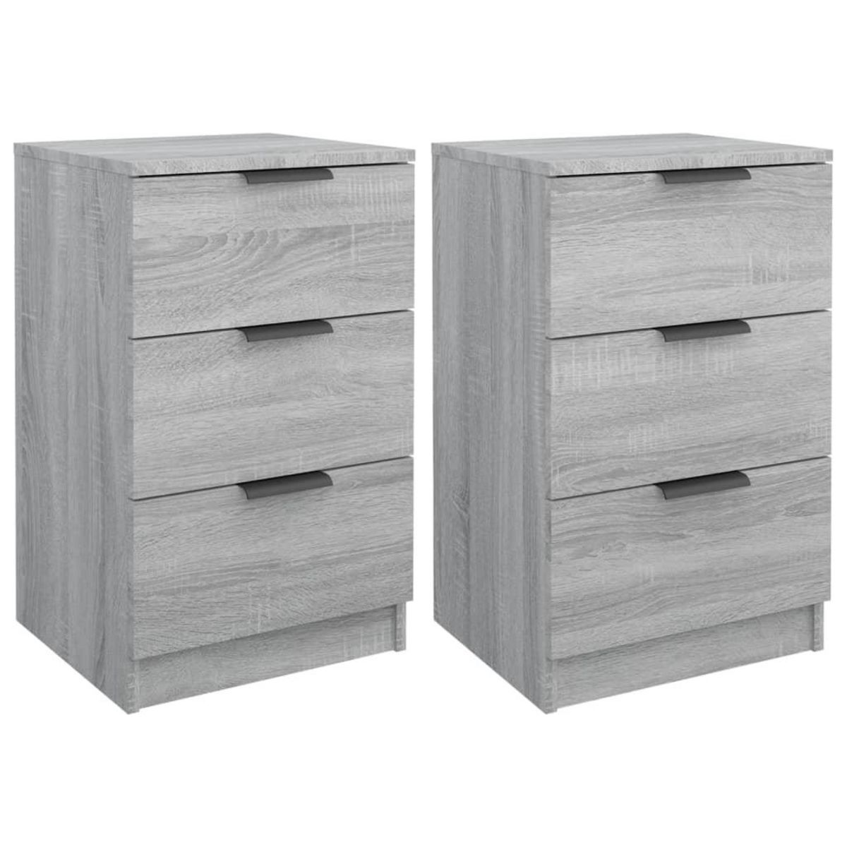 VIDAXL Tables de chevet 2 pcs Sonoma gris 40x36x65 cm