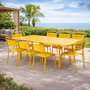 Voir la diapositive 2 : CONCEPT USINE Ensemble table de jardin 200 cm et 8 chaises jaune BERGAME