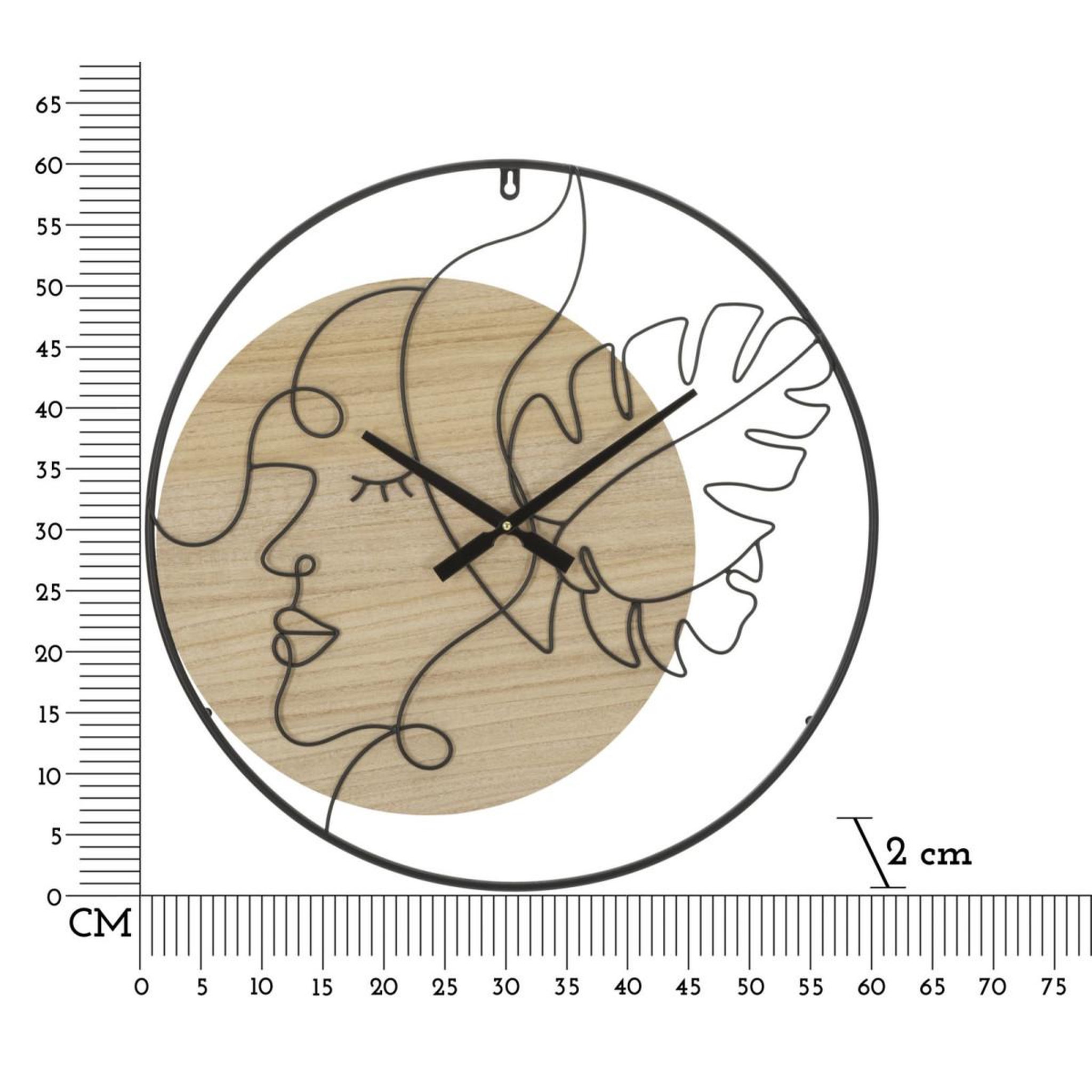 Voir la diapositive 6 : Paris Prix Horloge murale en métal  elegants  60cm naturel & noir