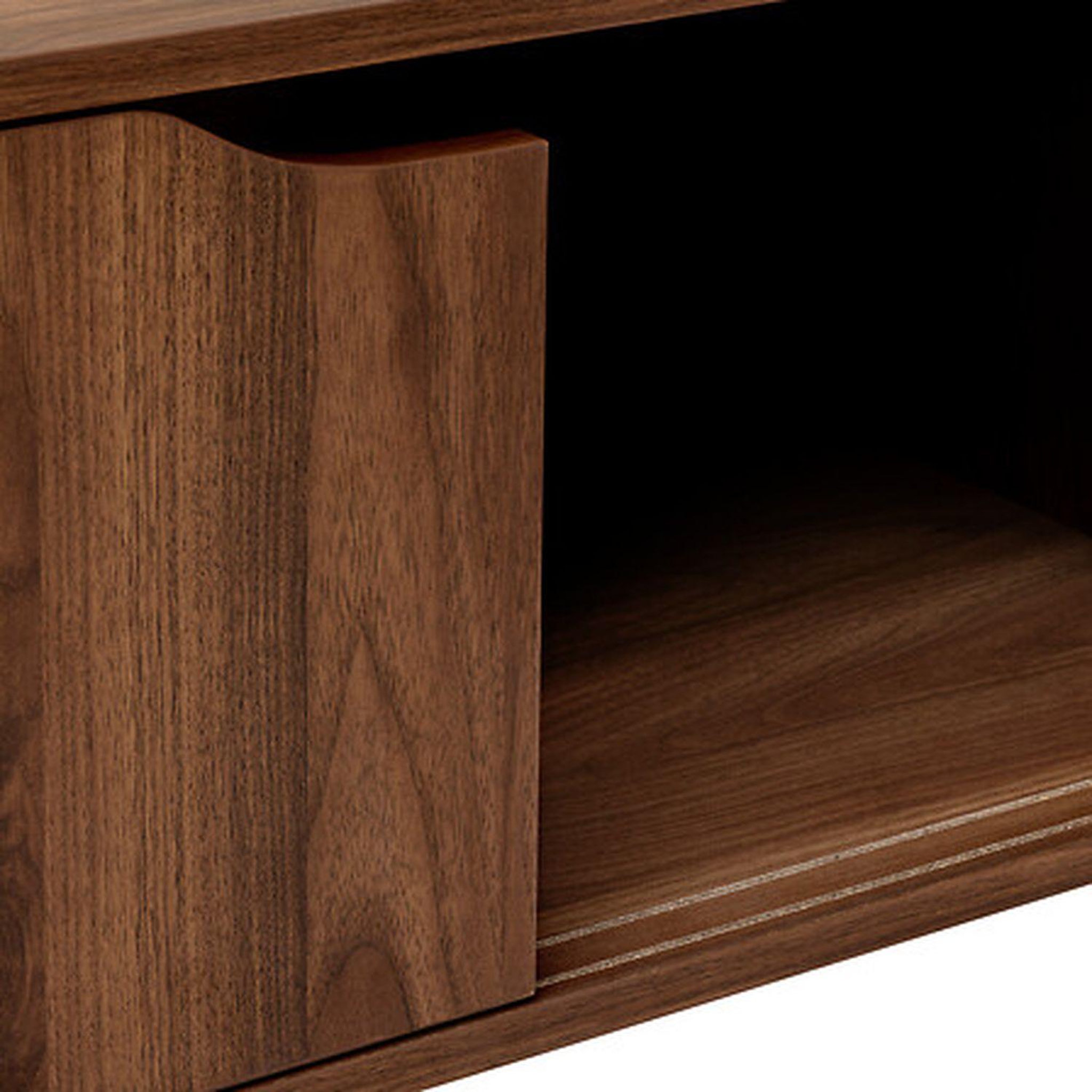 Voir la diapositive 6 : FIVE Table basse 2 portes coulissantes effet noyer slidy - marron