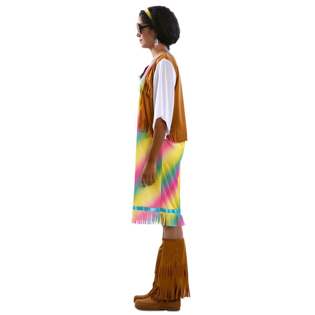 EURO CARNAVALES Déguisement Hippie Arc en Ciel - Femme - M/L