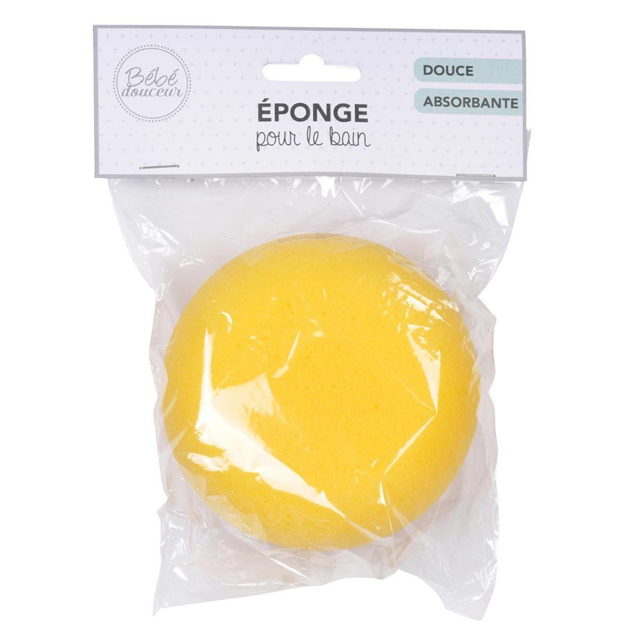 Voir la diapositive 2 : BEBE DOUCEUR Éponge Absorbante pour Bain  Bébé  10cm Jaune