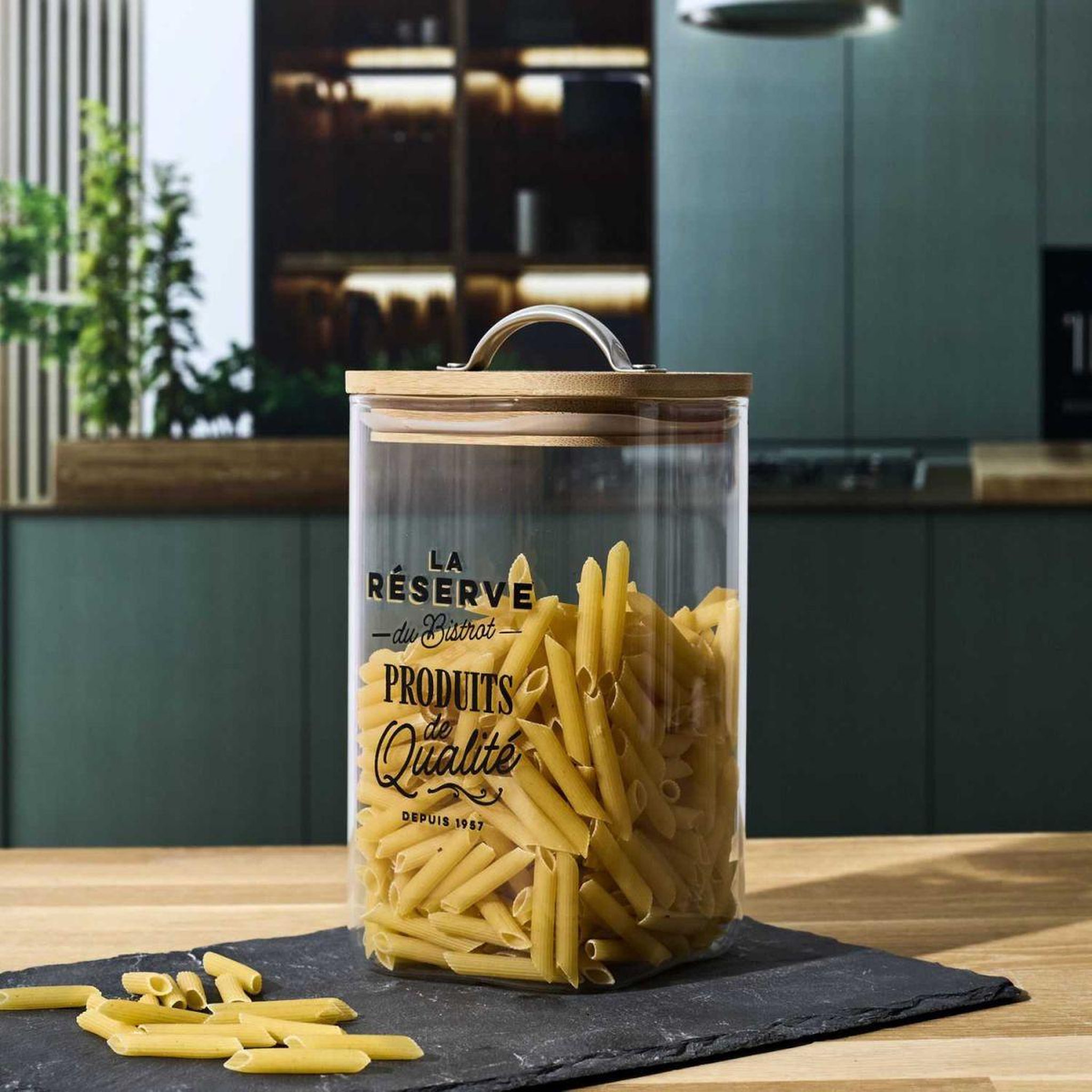 Voir la diapositive 3 : COOK CONCEPT Bocal de conservation en verre  bistrot  1l transparent