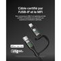 Voir la diapositive 4 : Belkin Adaptateur USB 2-en-1 USB-C et Lightning 1m50 noi