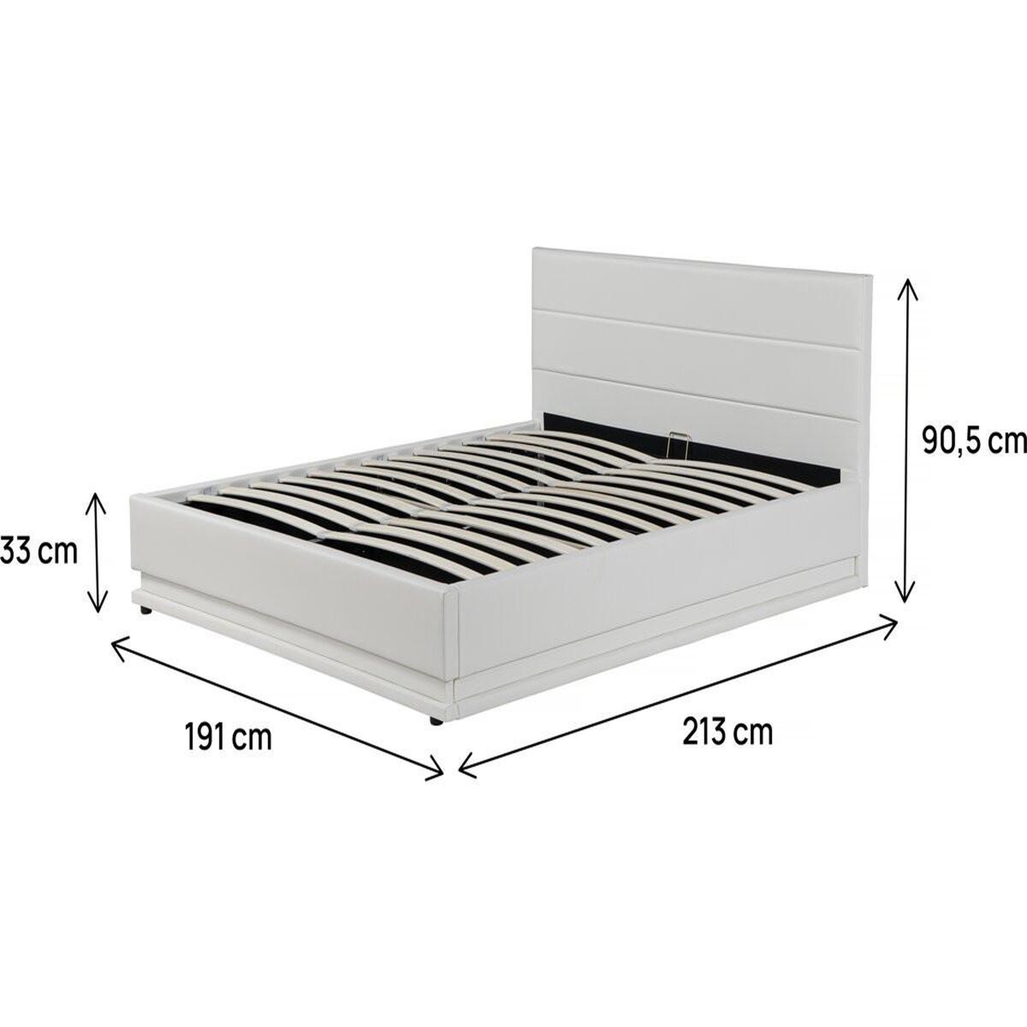 Voir la diapositive 4 : Habitat et Jardin Lit LED avec coffre  Anastasia  - 180 x 200 cm - Blanc
