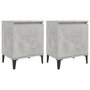 Voir la diapositive 2 : VIDAXL Tables de chevet avec pieds en metal gris beton 40x30x50 cm
