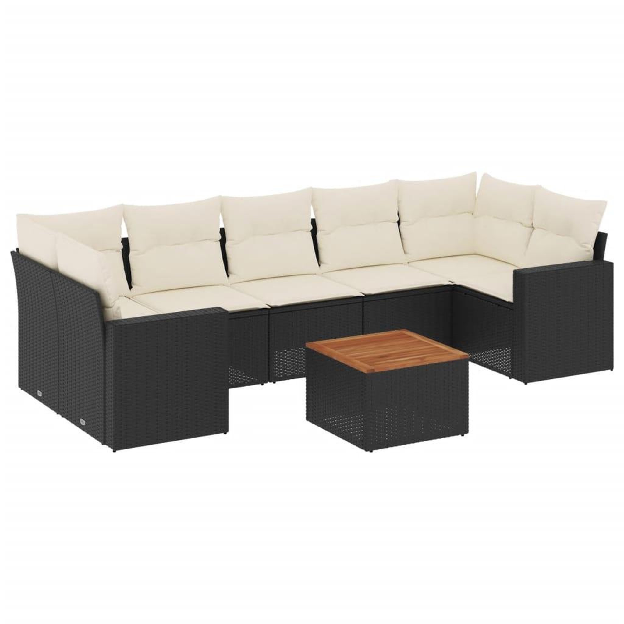 Voir la diapositive 2 : VIDAXL Salon de jardin 8 pcs avec coussins noir resine tressee