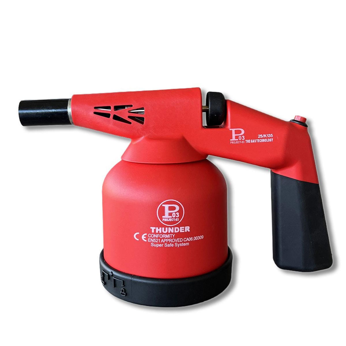 Proweltek Lampe à souder à gaz 1760W Utilisation à 360°- Chalumeau à gaz avec Allumage électronique à batterie - Cartouches gaz 190g