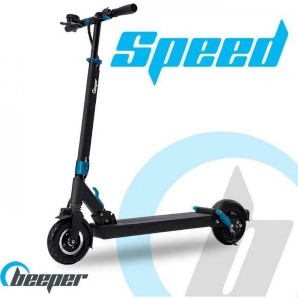 BEEPER Trottinette Electrique  - BEEPER - SPEED - 350W 6Ah - 8 - Noir/Bleu