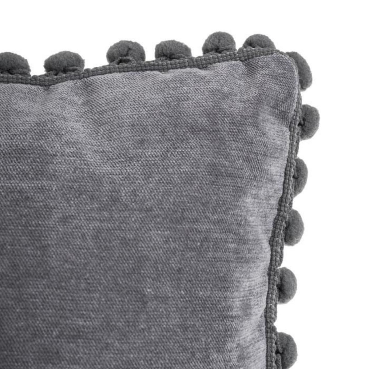 ATMOSPHERA Coussin à Pompons  Jao  40x40cm Gris Foncé