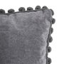 Voir la diapositive 3 : ATMOSPHERA Coussin à Pompons  Jao  40x40cm Gris Foncé