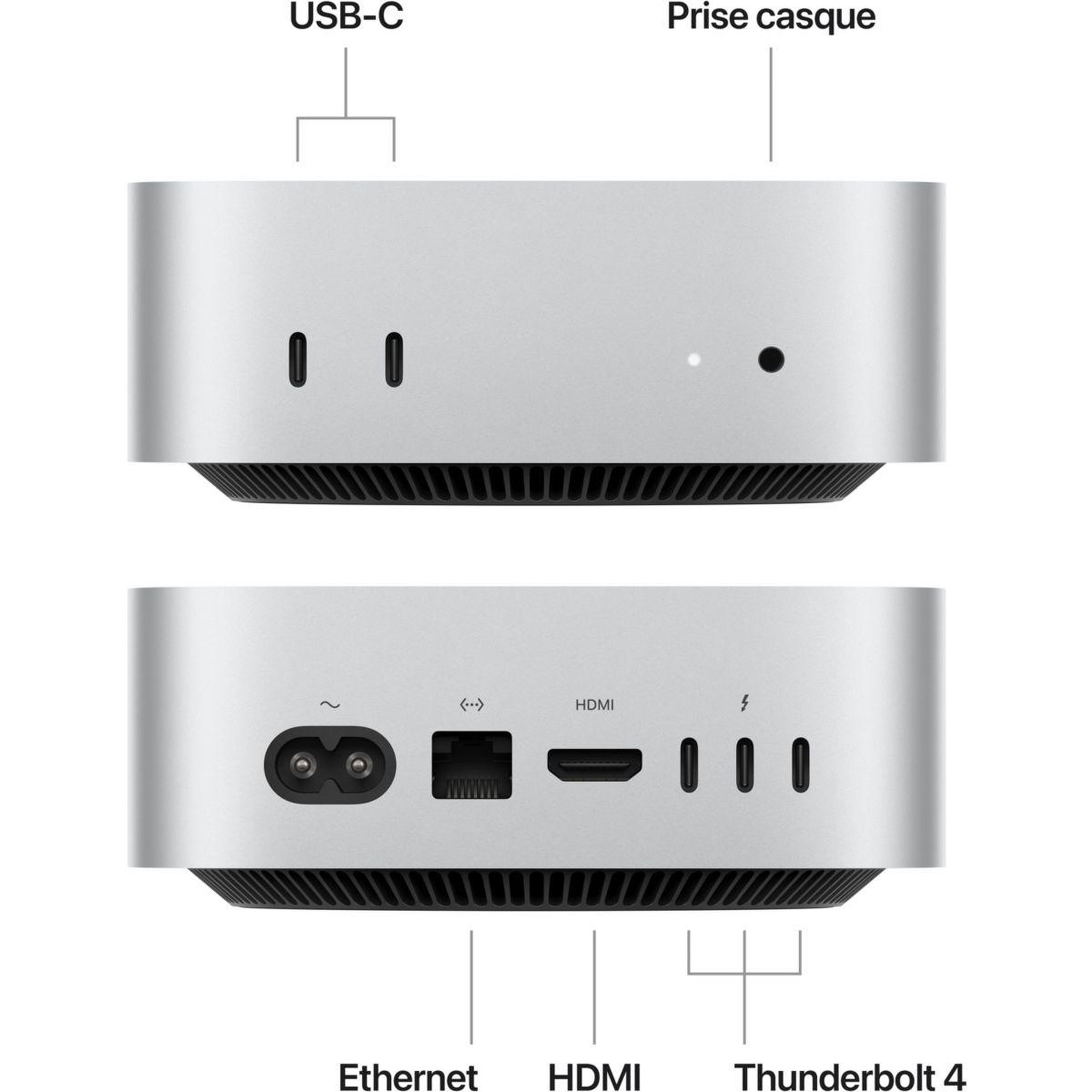 Voir la diapositive 2 : APPLE Ordinateur Apple Mini M4 16Go RAM 256Go CPU 10 GPU 10