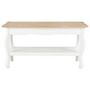 Voir la diapositive 2 : VIDAXL Table basse Blanc et marron 87,5x42x44 cm Bois de pin massif