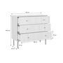 Voir la diapositive 4 : SWEEEK Commode contemporaine décor bois rainuré 3 tiroirs poignées métal noir