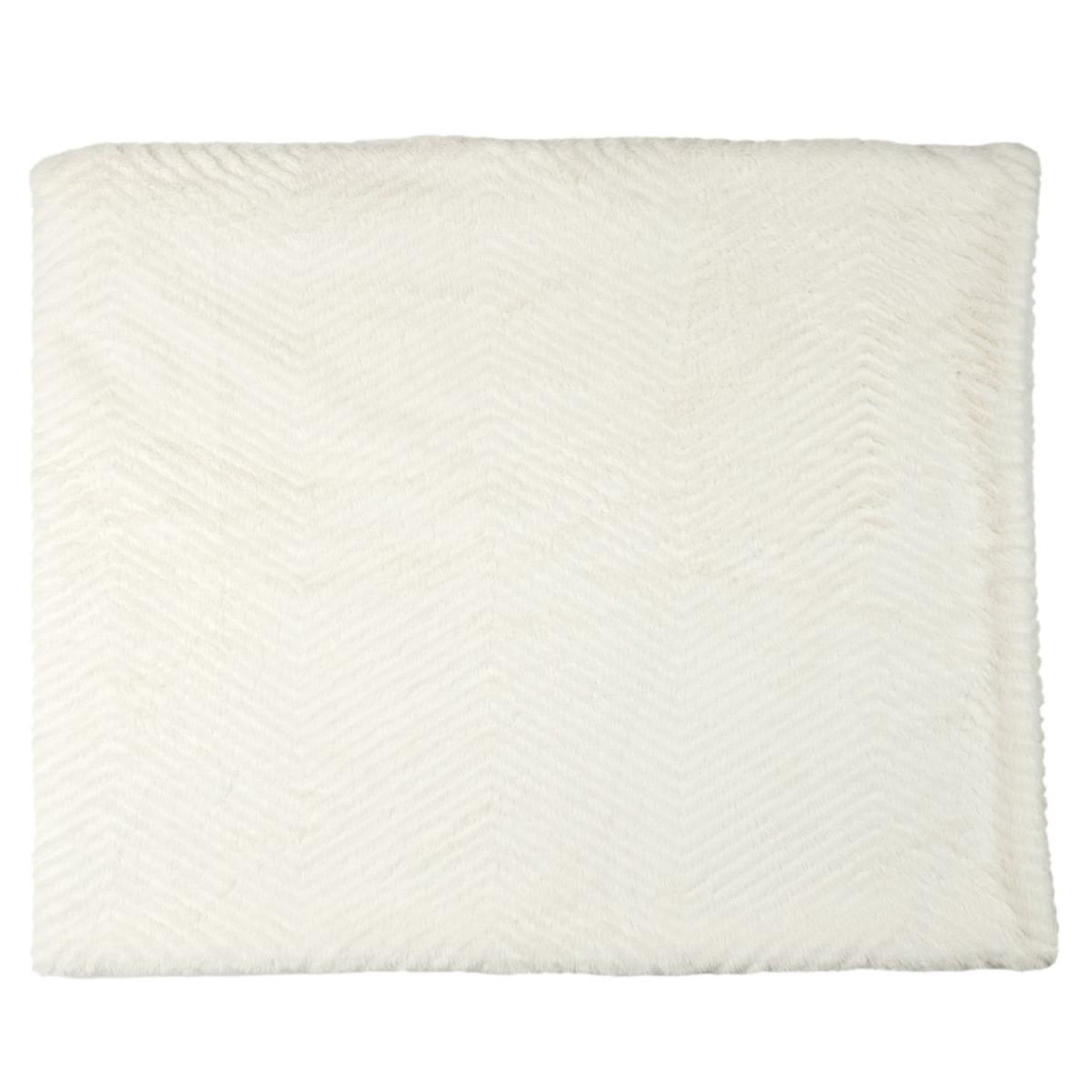 Voir la diapositive 2 : The Home Deco Factory Plaid imitation fourrure  crush  120x150cm blanc
