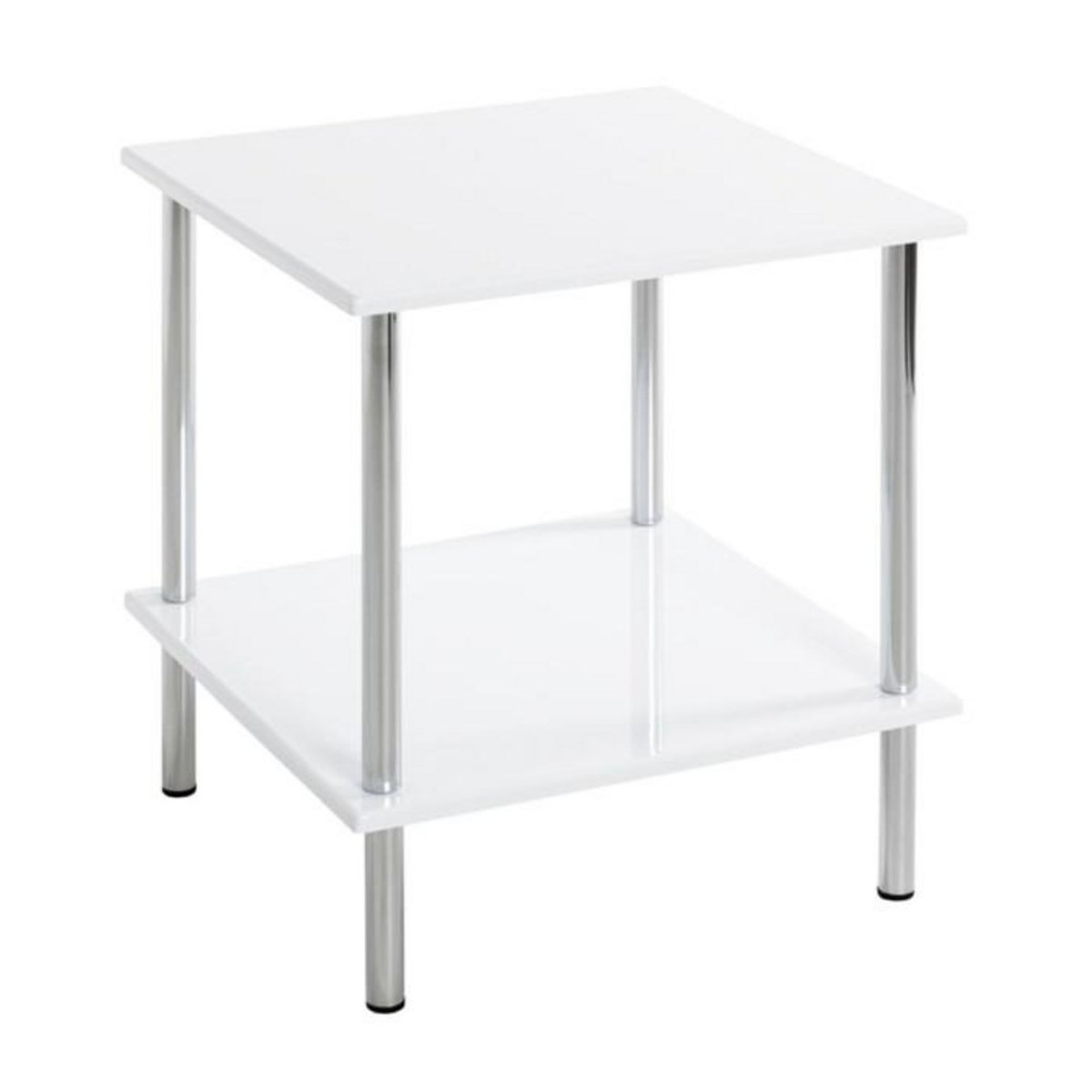 Paris Prix Table d'Appoint Design  Cromo  45cm Blanc & Argent