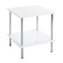 Voir la diapositive 1 : Paris Prix Table d'Appoint Design  Cromo  45cm Blanc & Argent